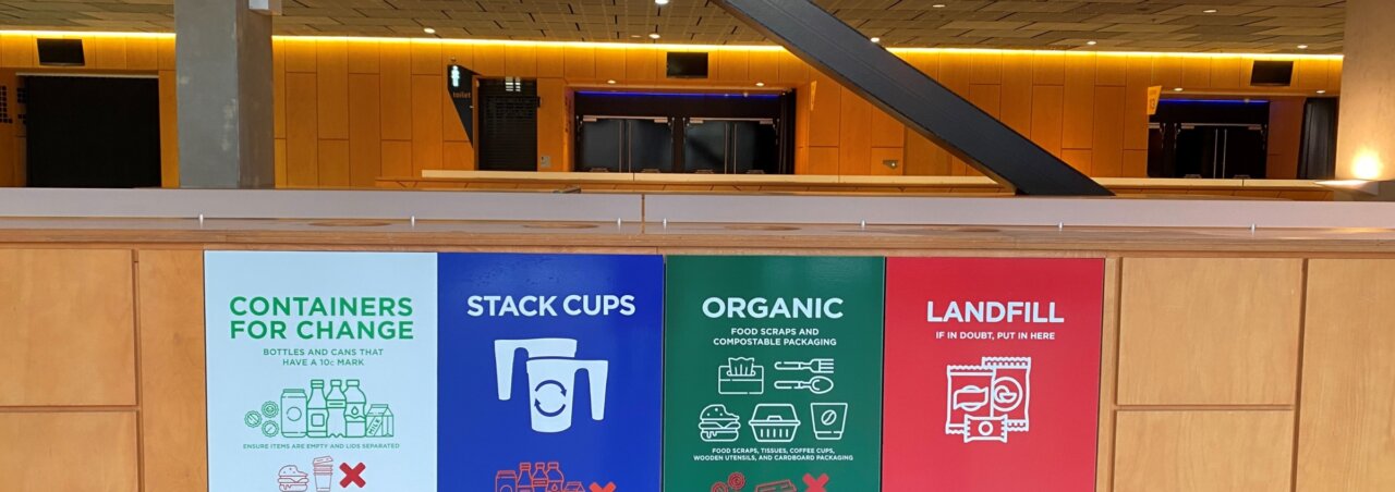 Different disposal bins available at RAC Arena