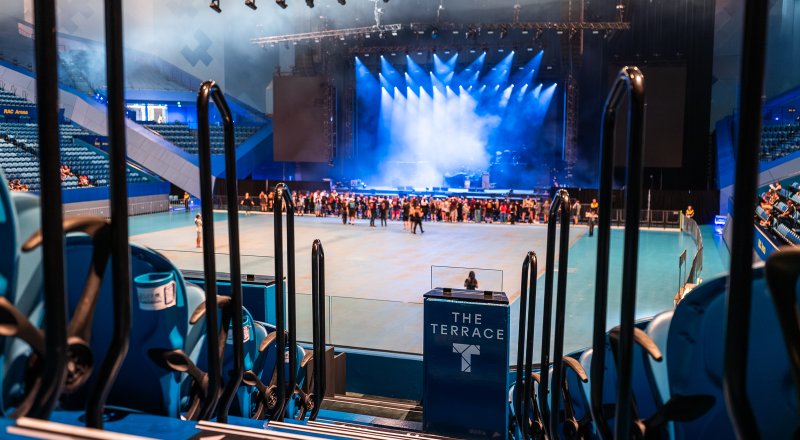 The Terrace seating facing the stage